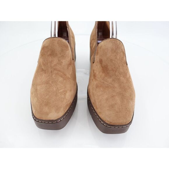 Donald Pliner Witty Leather Loafer Size 10 M Brown Platform Suede Slip On Shoes - Picture 10 of 14